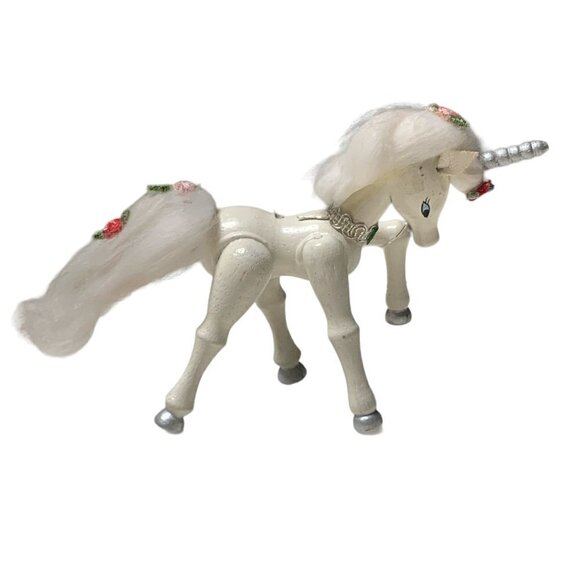 Vintage 1983 Kurt S Adler Inc. White Wooden Unicorn Christmas Ornament 108B - Picture 2 of 6